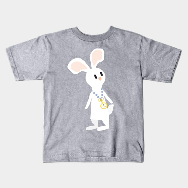 White Rabbit Kids T-Shirt by joshcooper